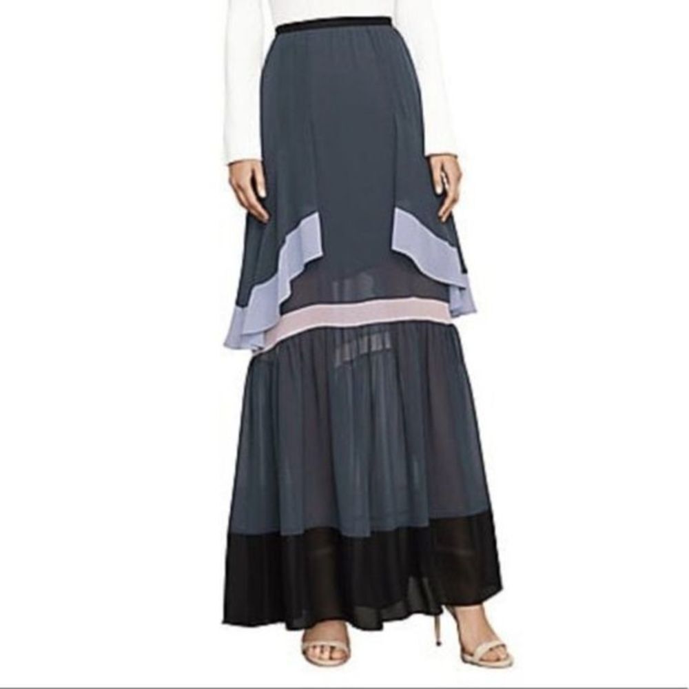 BCBGMAXAZRIA Yuliana Colorblock Maxi Skirt